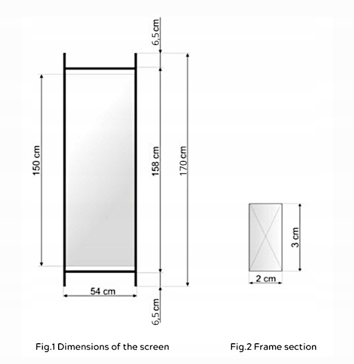 wymiary parawanu - grafika