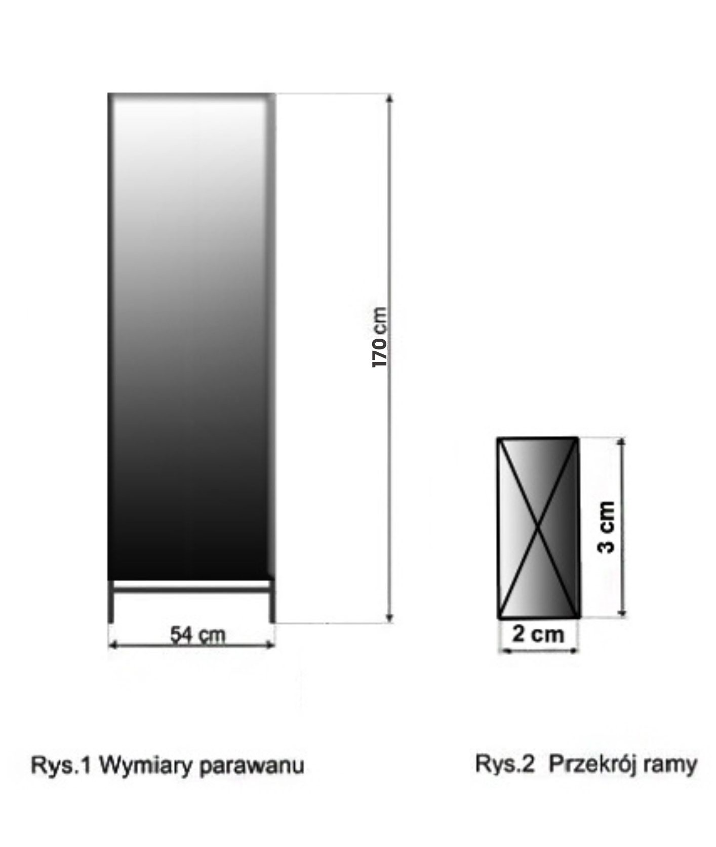 Wymiary parawanu wymiary parawanu - grafika