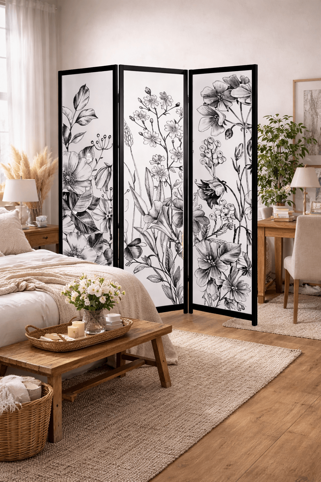 parawan czarno biały AI